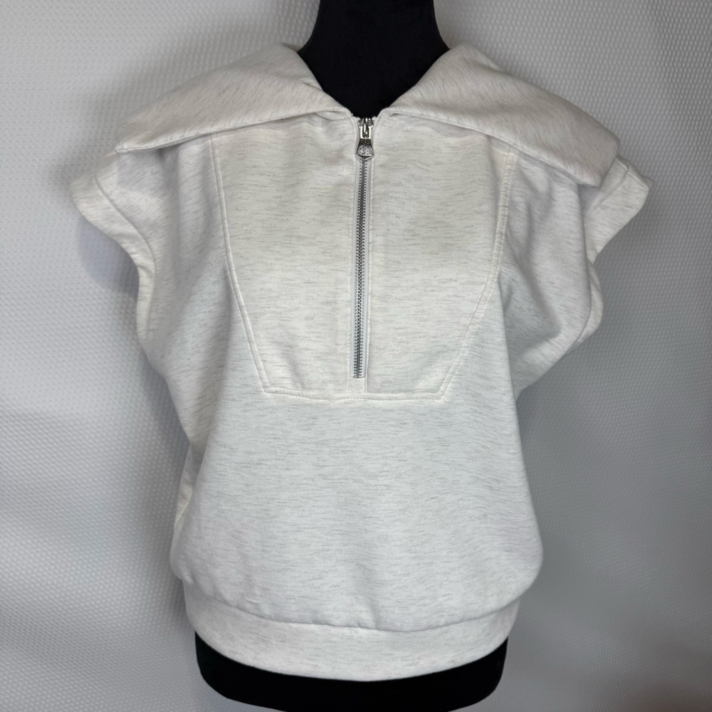 Yogalicious Women’s Active Scuba Monaco 1/2 Zip Top Large Heathered White